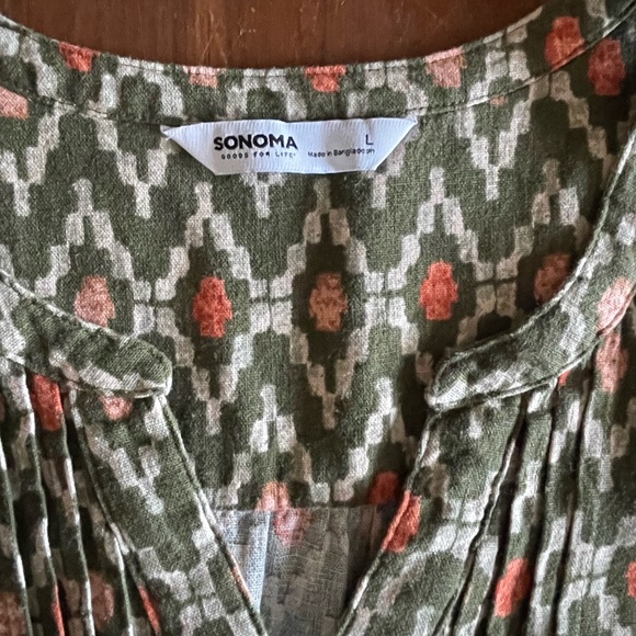 Sonoma Size Large Aztec Print Linen Dress - Picture 4 of 5